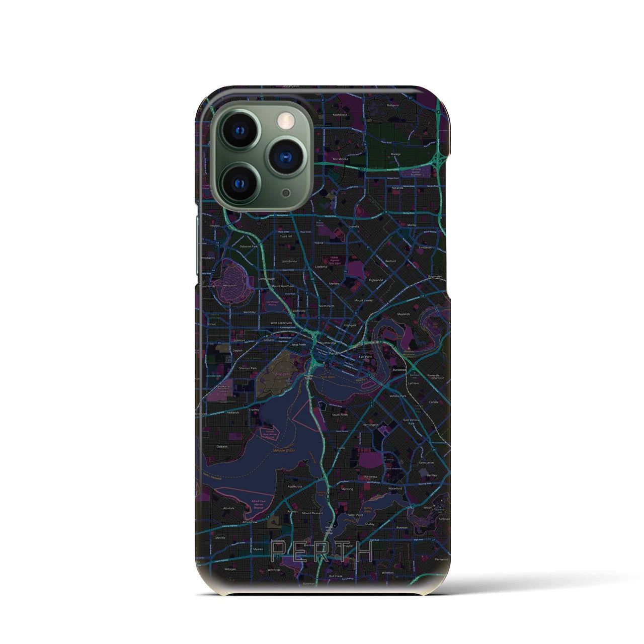 【パース(オーストラリア)】地図柄iPhoneケース(バックカバータイプ)