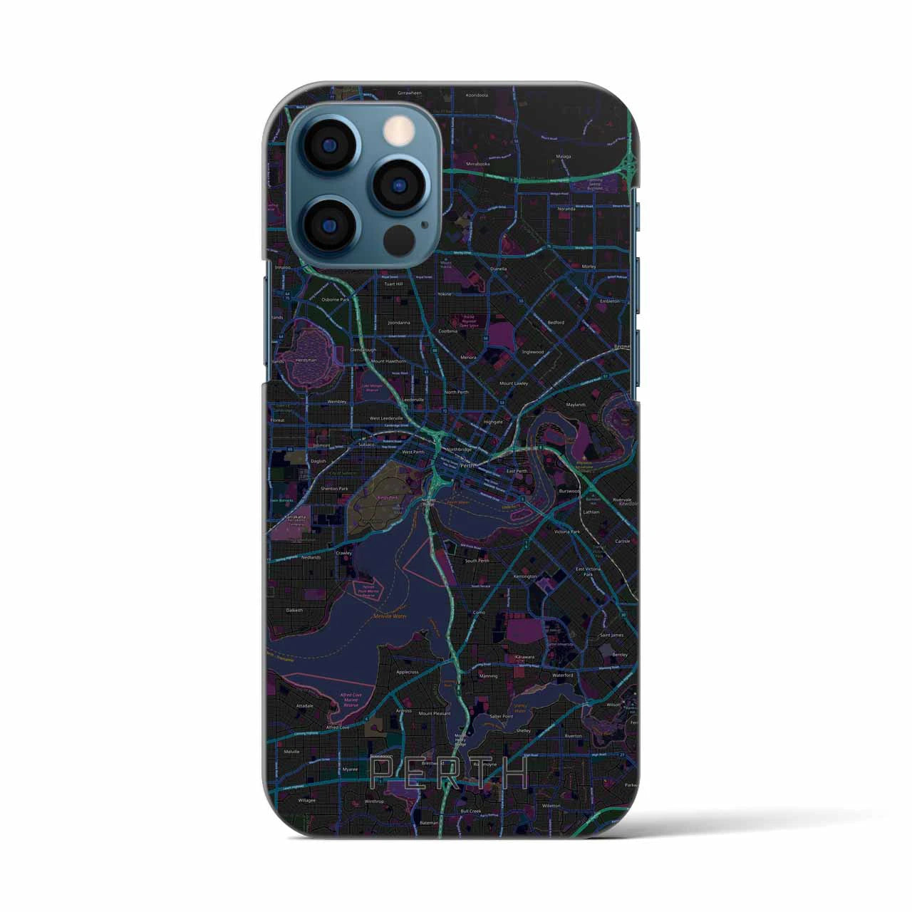 【パース(オーストラリア)】地図柄iPhoneケース(バックカバータイプ)