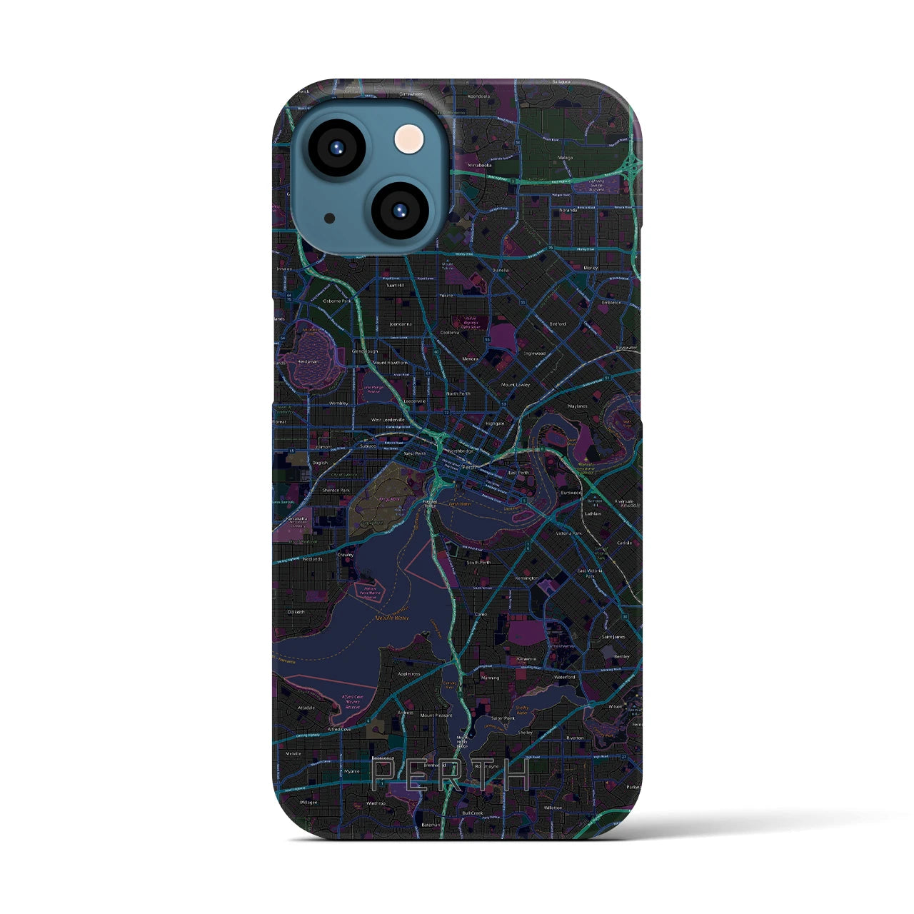 【パース(オーストラリア)】地図柄iPhoneケース(バックカバータイプ)