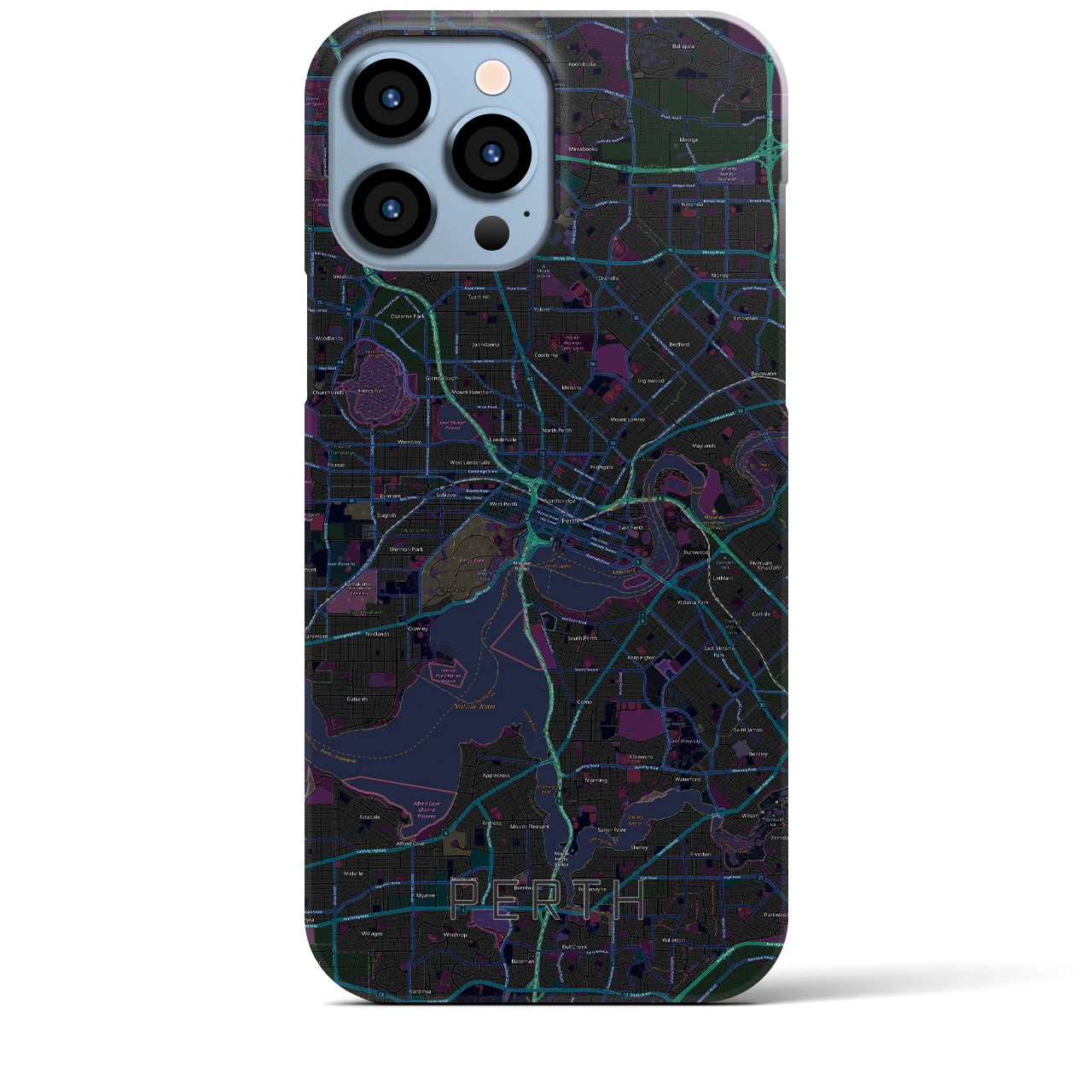 【パース(オーストラリア)】地図柄iPhoneケース(バックカバータイプ)