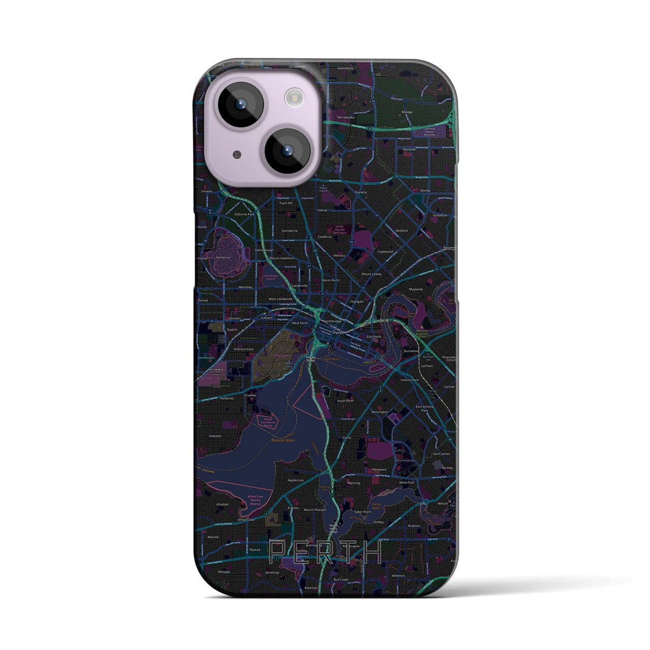 【パース(オーストラリア)】地図柄iPhoneケース(バックカバータイプ)