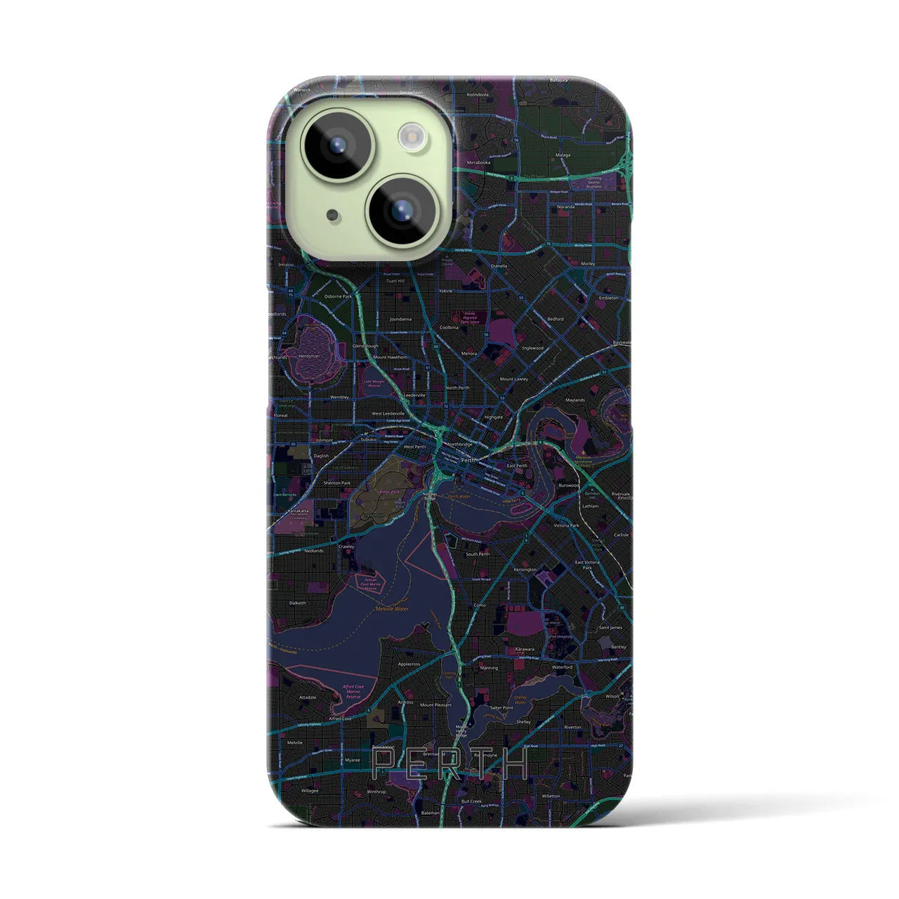 【パース(オーストラリア)】地図柄iPhoneケース(バックカバータイプ)