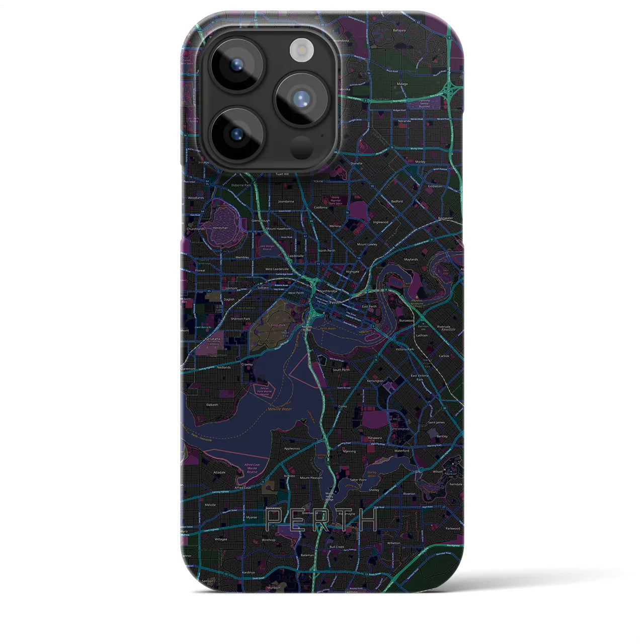 【パース(オーストラリア)】地図柄iPhoneケース(バックカバータイプ)
