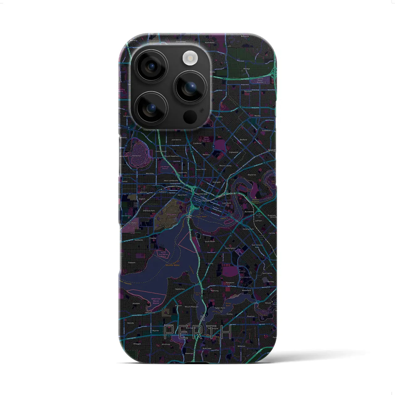 【パース(オーストラリア)】地図柄iPhoneケース(バックカバータイプ)
