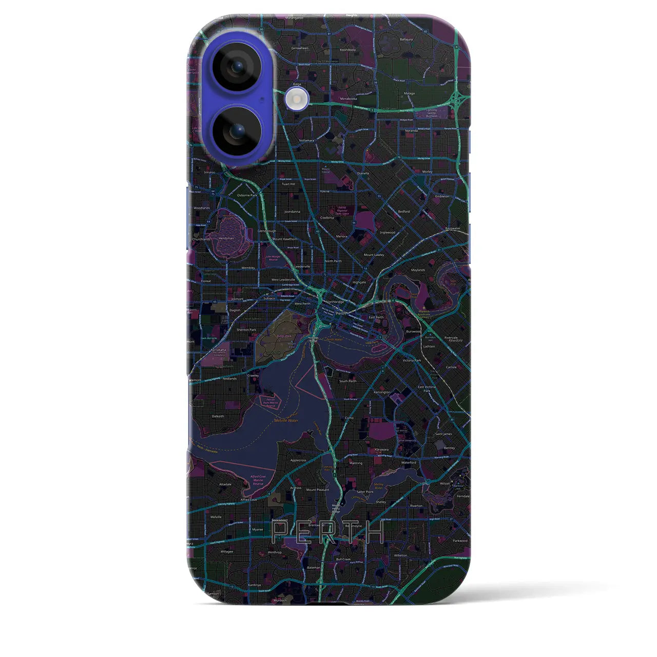 【パース(オーストラリア)】地図柄iPhoneケース(バックカバータイプ)