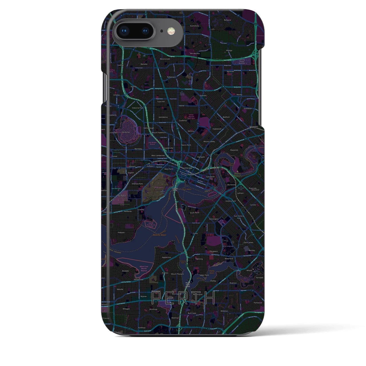 【パース(オーストラリア)】地図柄iPhoneケース(バックカバータイプ)
