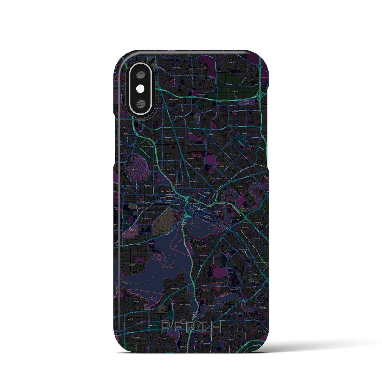 【パース(オーストラリア)】地図柄iPhoneケース(バックカバータイプ)