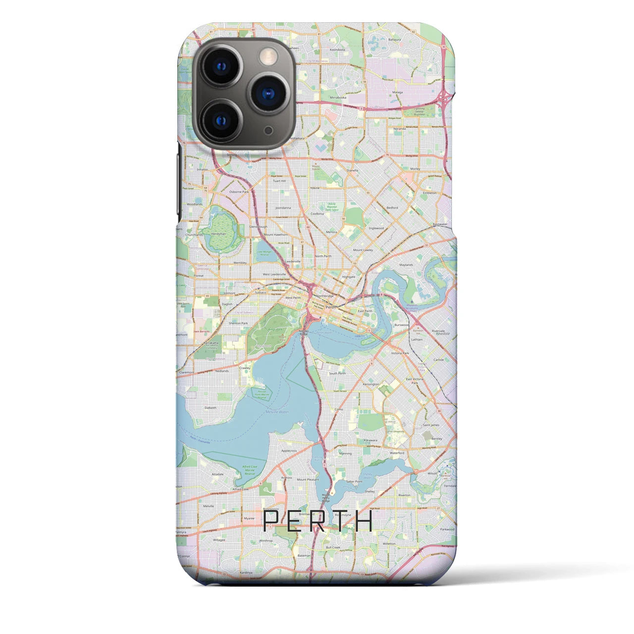【パース(オーストラリア)】地図柄iPhoneケース(バックカバータイプ)