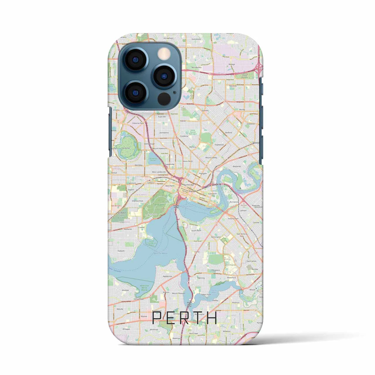 【パース(オーストラリア)】地図柄iPhoneケース(バックカバータイプ)