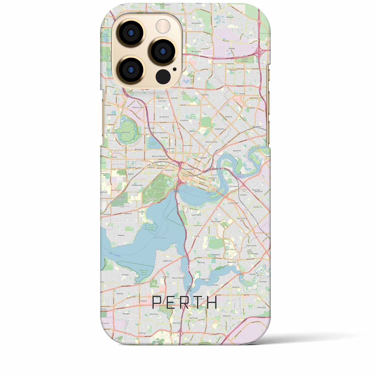 【パース(オーストラリア)】地図柄iPhoneケース(バックカバータイプ)