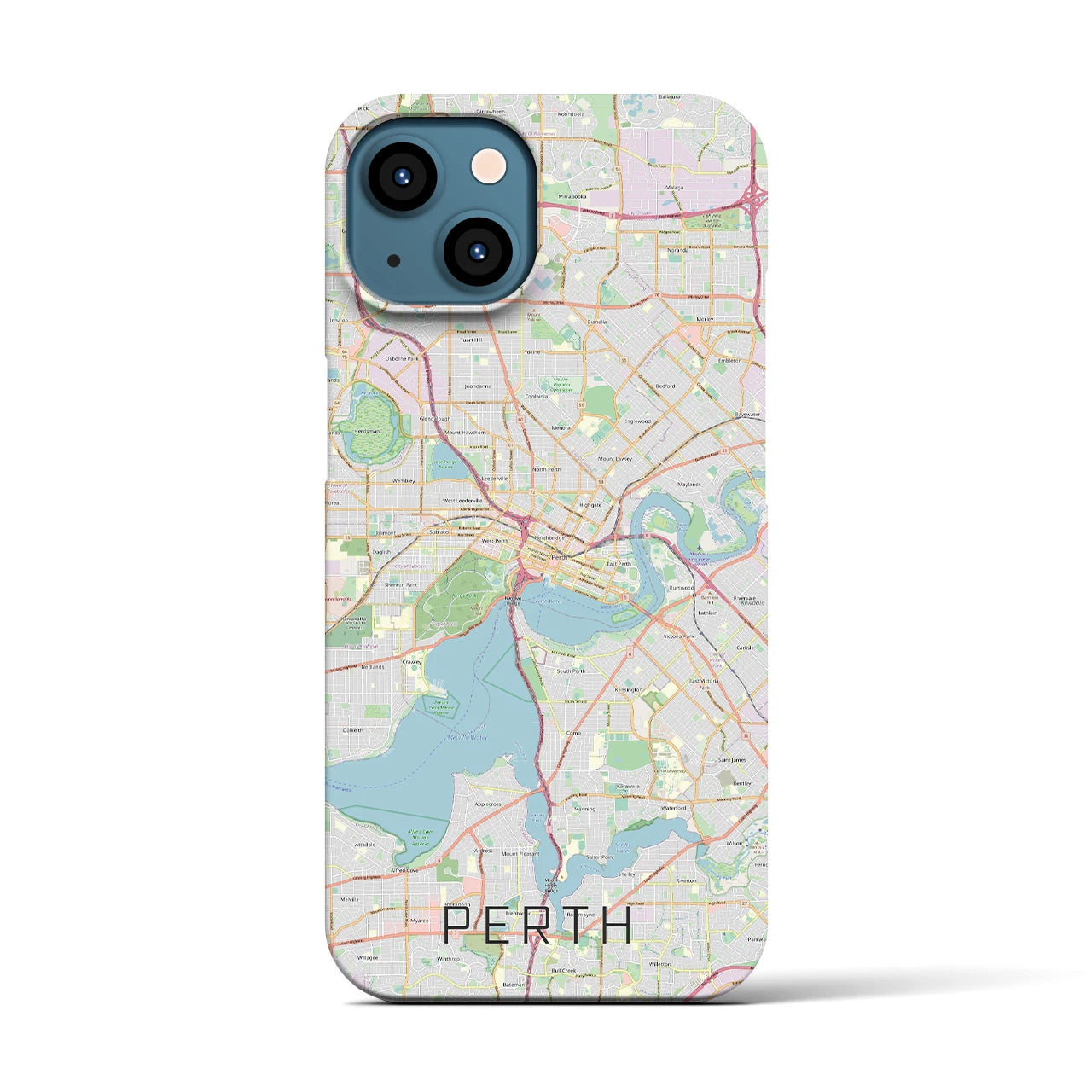 【パース(オーストラリア)】地図柄iPhoneケース(バックカバータイプ)