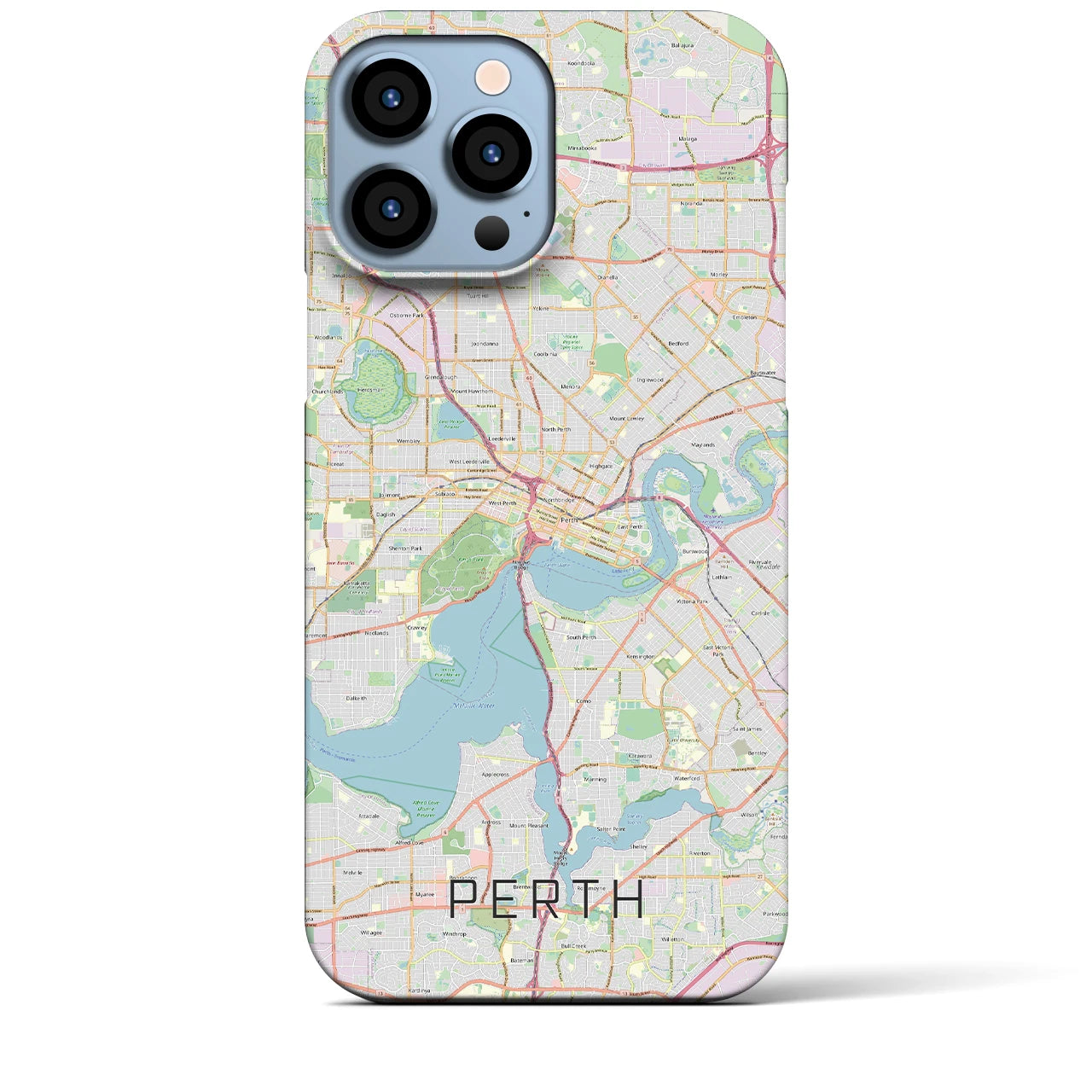 【パース(オーストラリア)】地図柄iPhoneケース(バックカバータイプ)