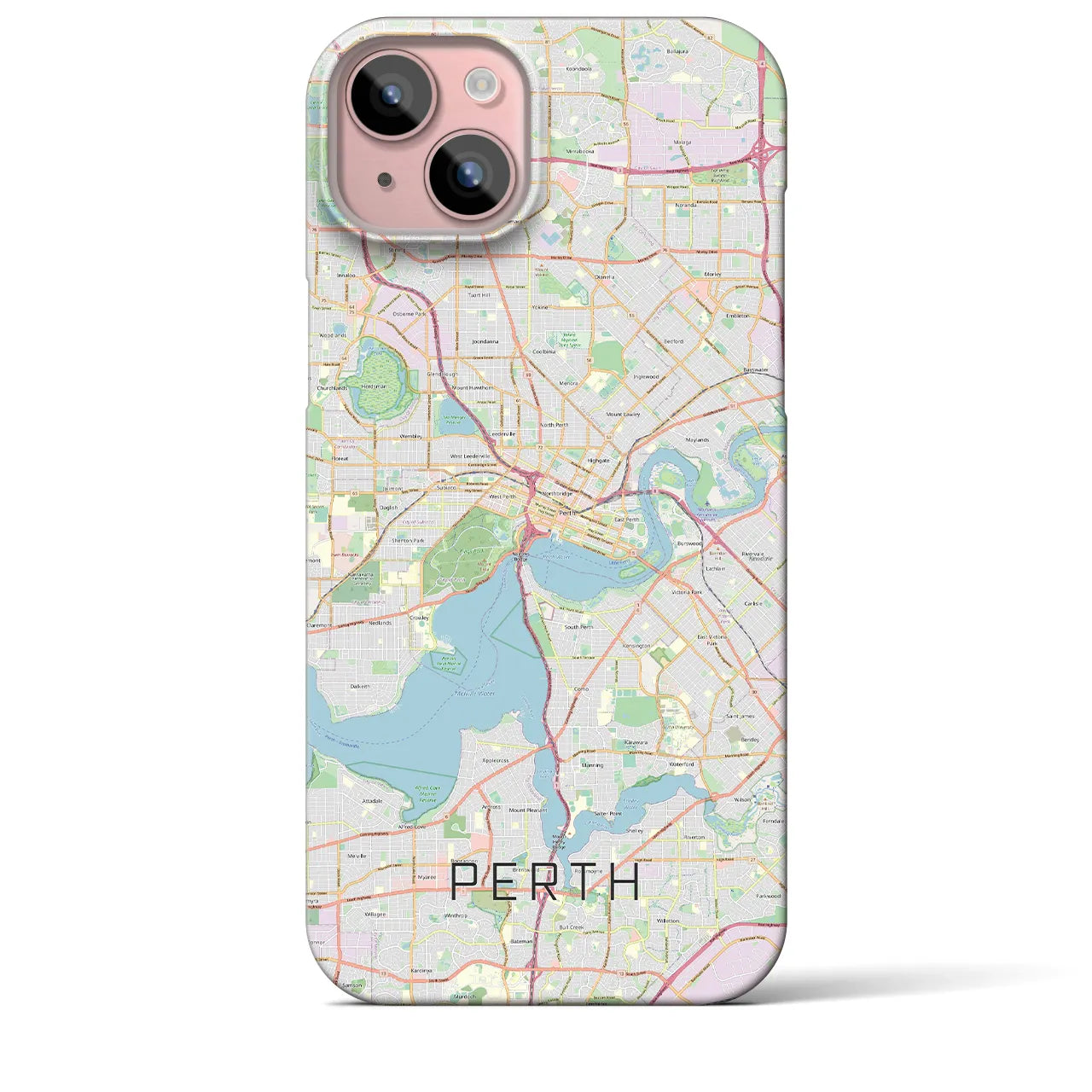 【パース(オーストラリア)】地図柄iPhoneケース(バックカバータイプ)