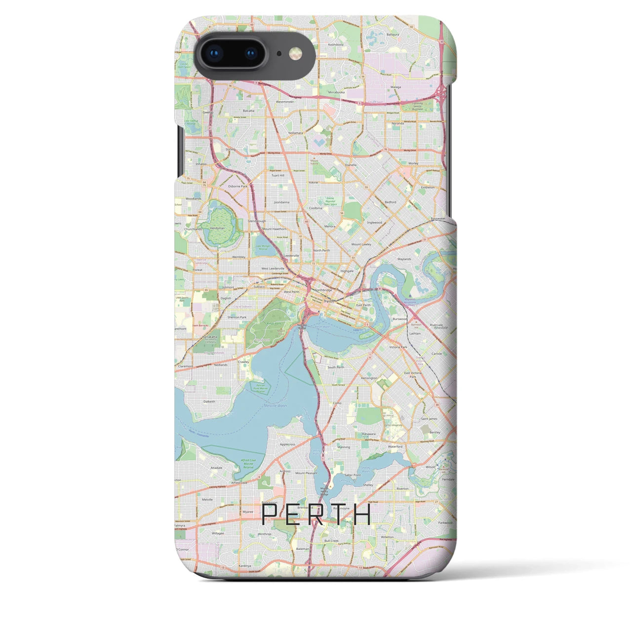 【パース(オーストラリア)】地図柄iPhoneケース(バックカバータイプ)