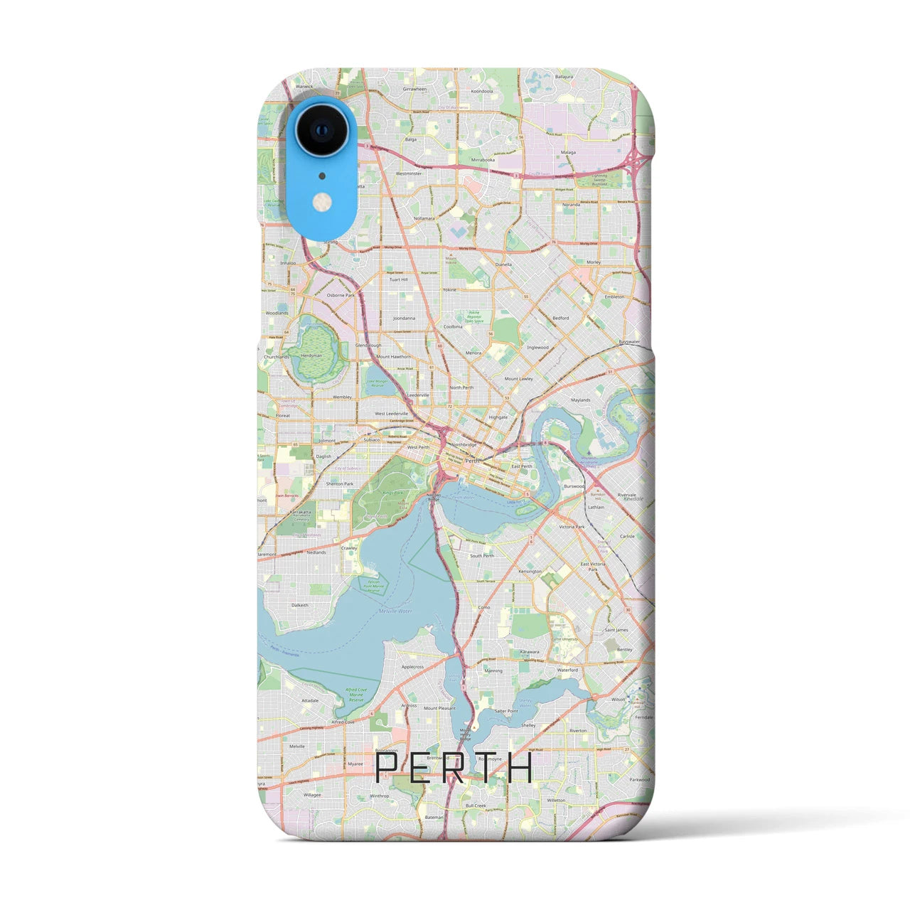 【パース(オーストラリア)】地図柄iPhoneケース(バックカバータイプ)