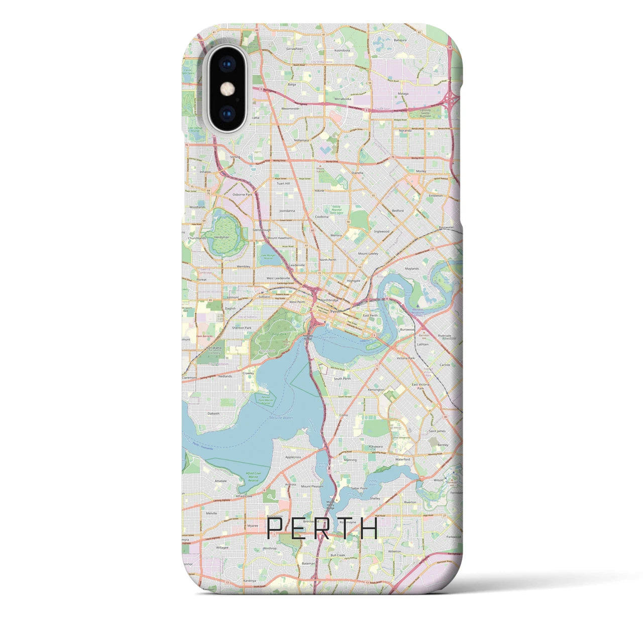 【パース(オーストラリア)】地図柄iPhoneケース(バックカバータイプ)