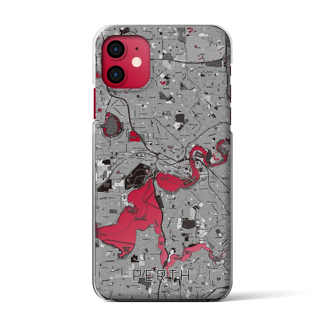 【パース(オーストラリア)】地図柄iPhoneケース(クリアタイプ)