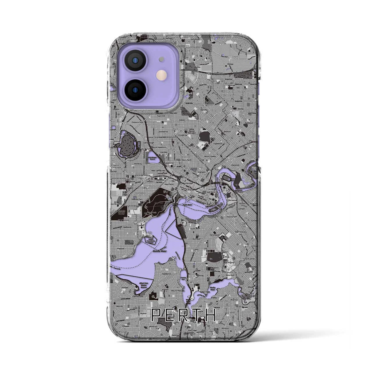 【パース(オーストラリア)】地図柄iPhoneケース(クリアタイプ)