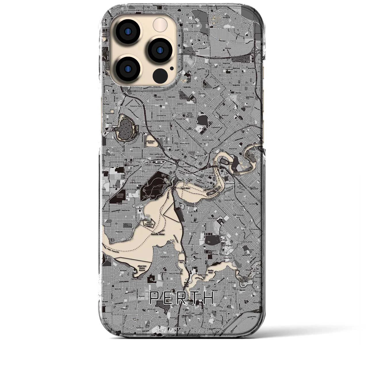 【パース(オーストラリア)】地図柄iPhoneケース(クリアタイプ)