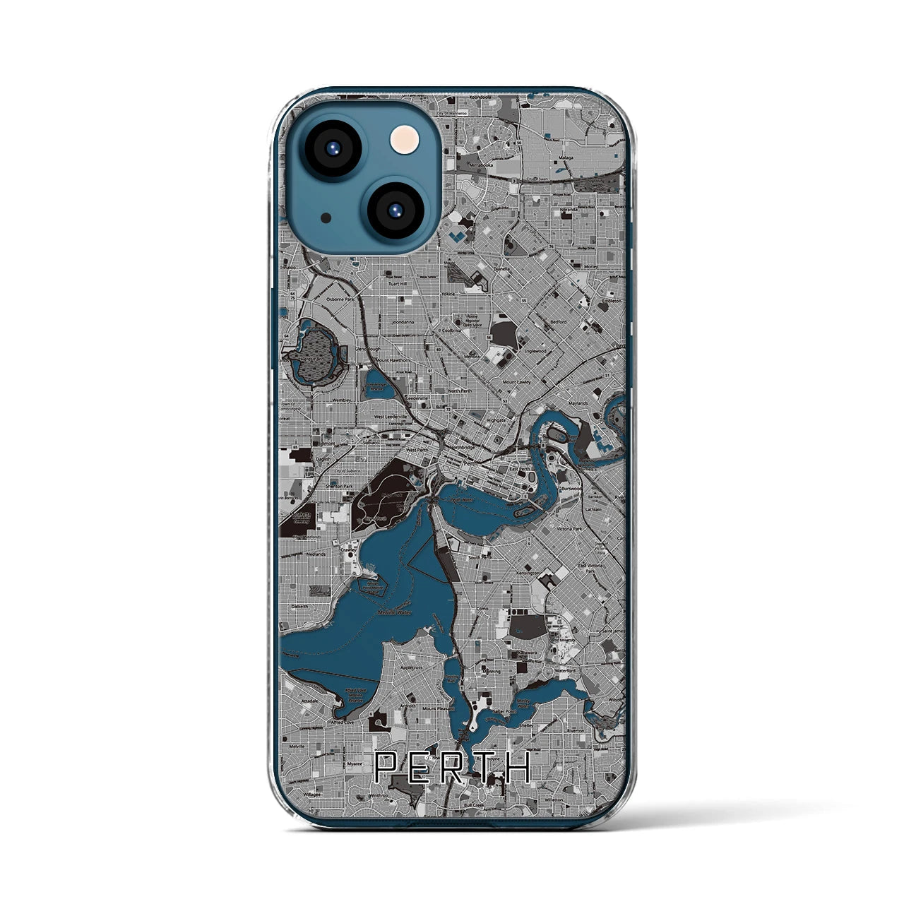 【パース(オーストラリア)】地図柄iPhoneケース(クリアタイプ)