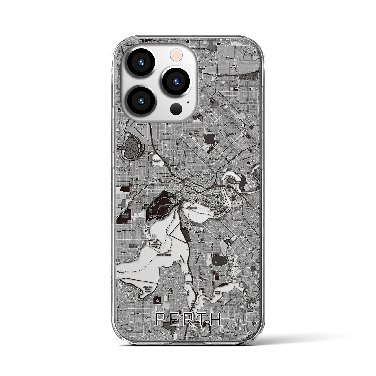 【パース(オーストラリア)】地図柄iPhoneケース(クリアタイプ)