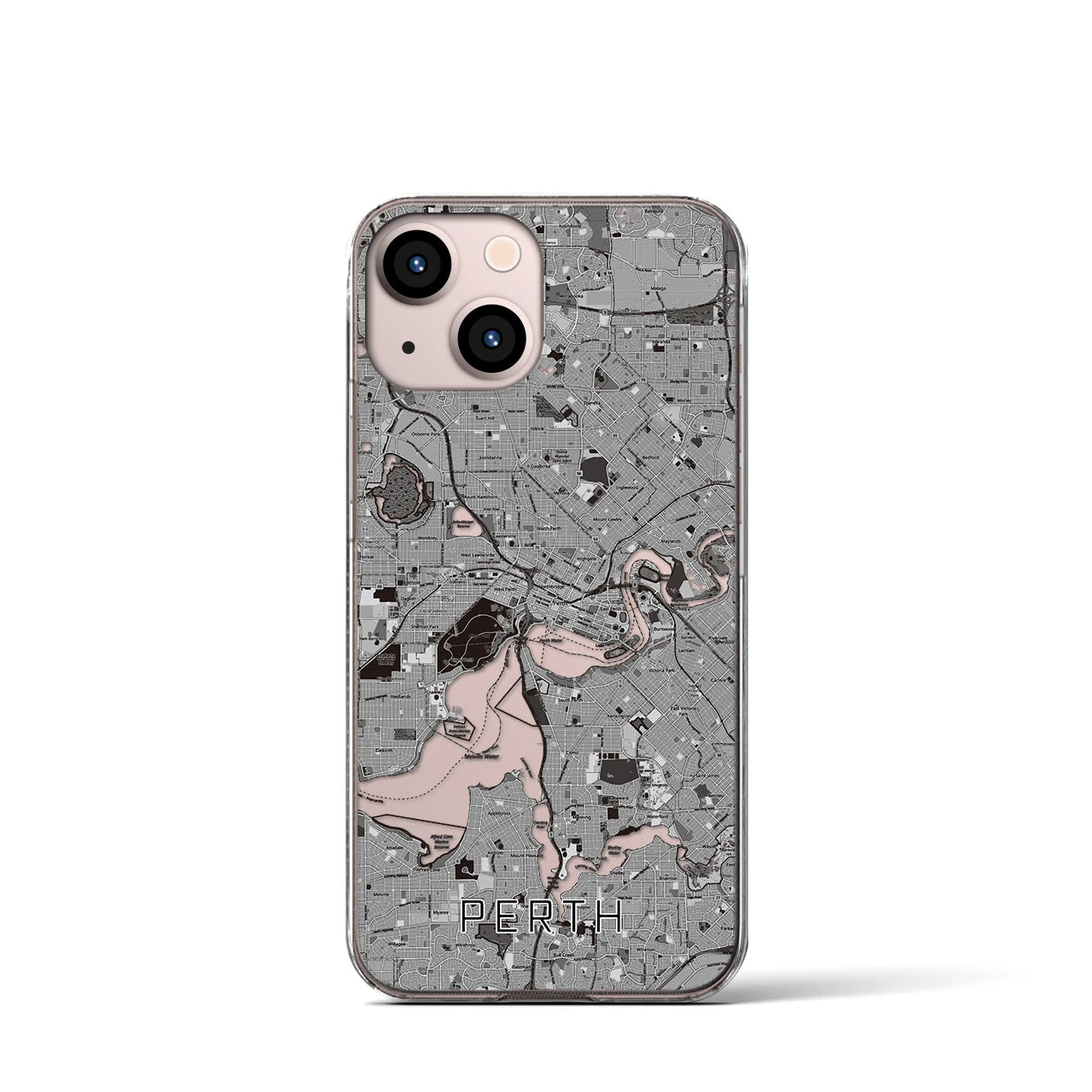 【パース(オーストラリア)】地図柄iPhoneケース(クリアタイプ)