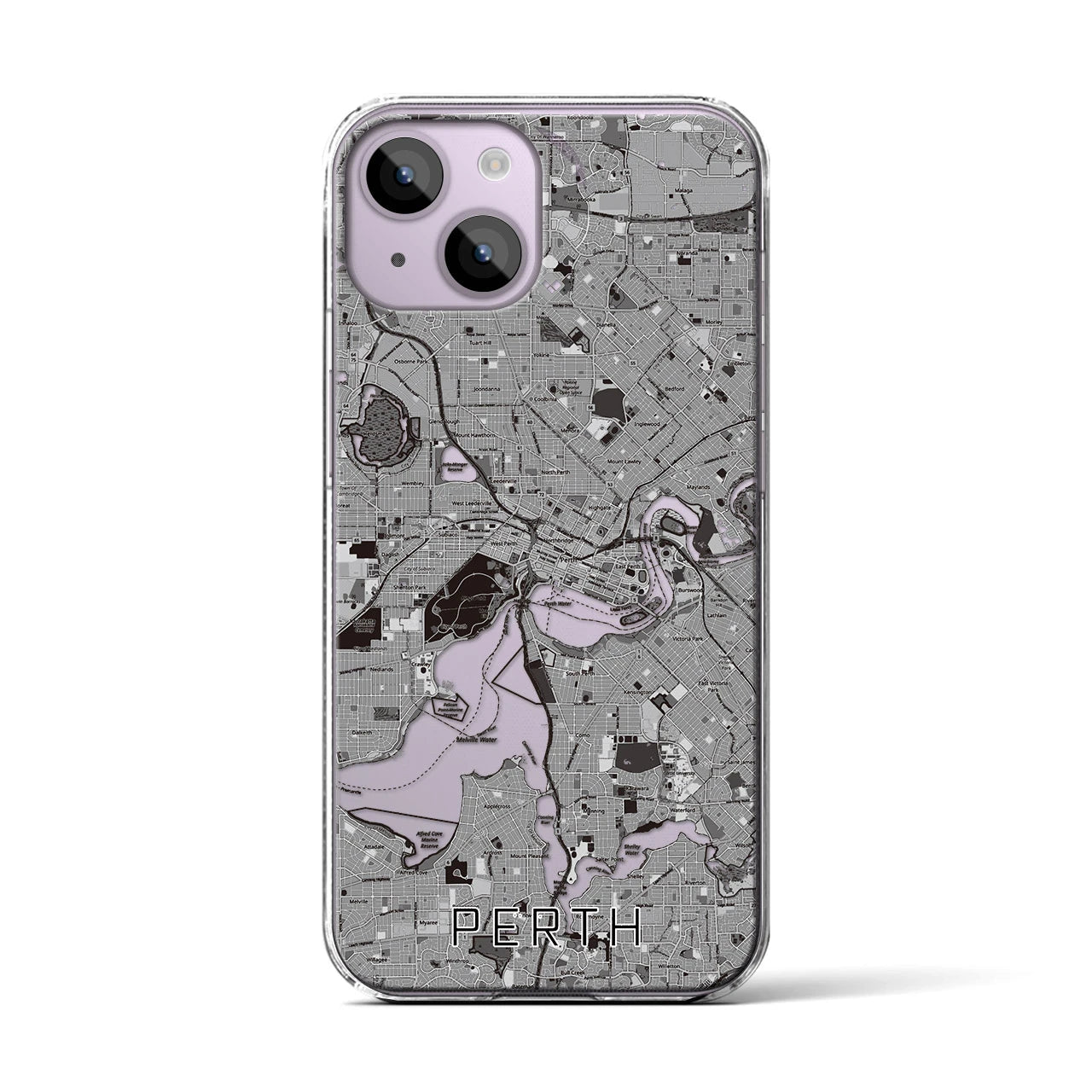 【パース(オーストラリア)】地図柄iPhoneケース(クリアタイプ)