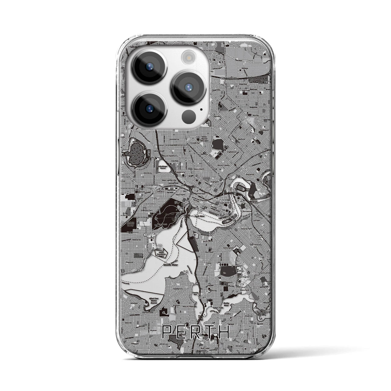 【パース(オーストラリア)】地図柄iPhoneケース(クリアタイプ)