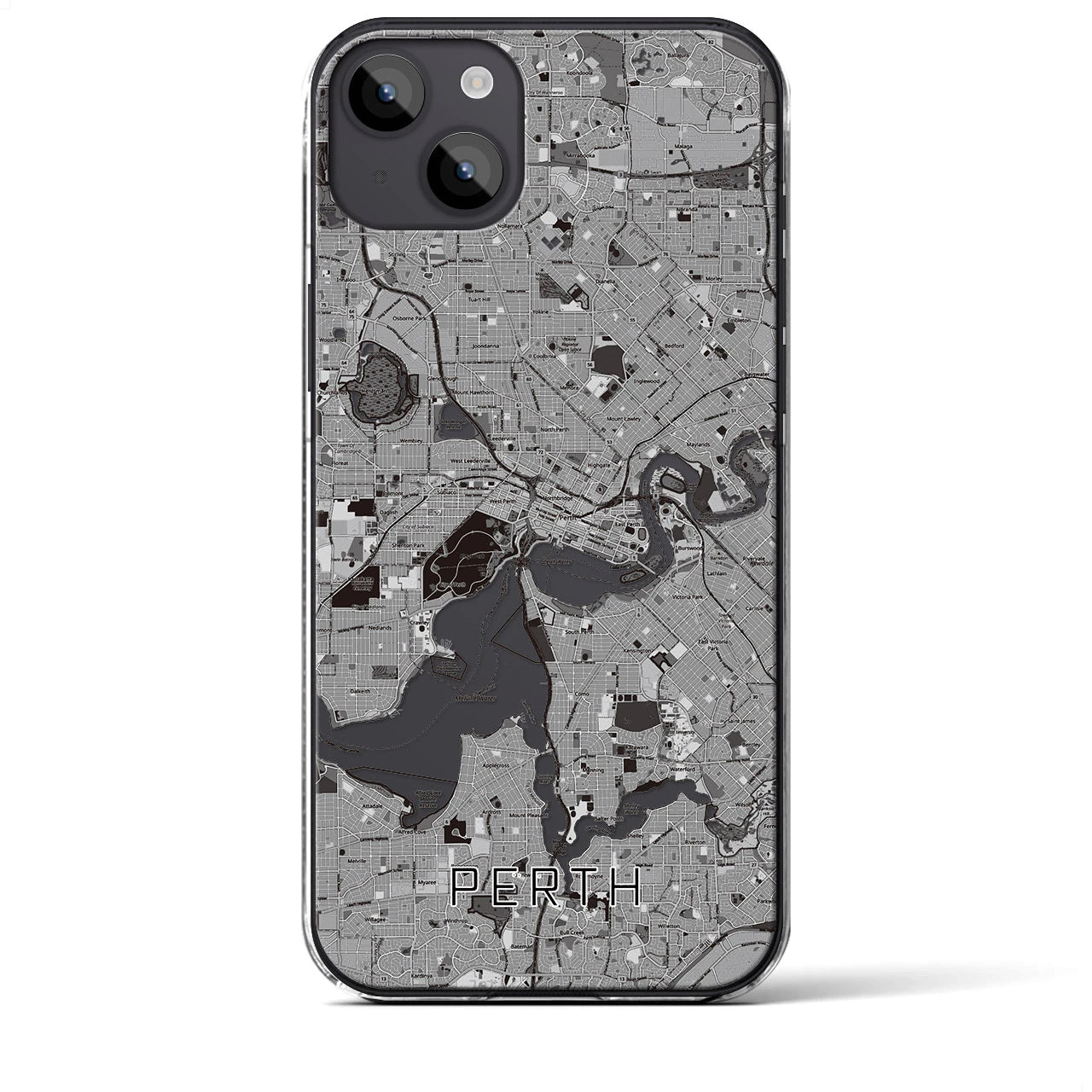 【パース(オーストラリア)】地図柄iPhoneケース(クリアタイプ)