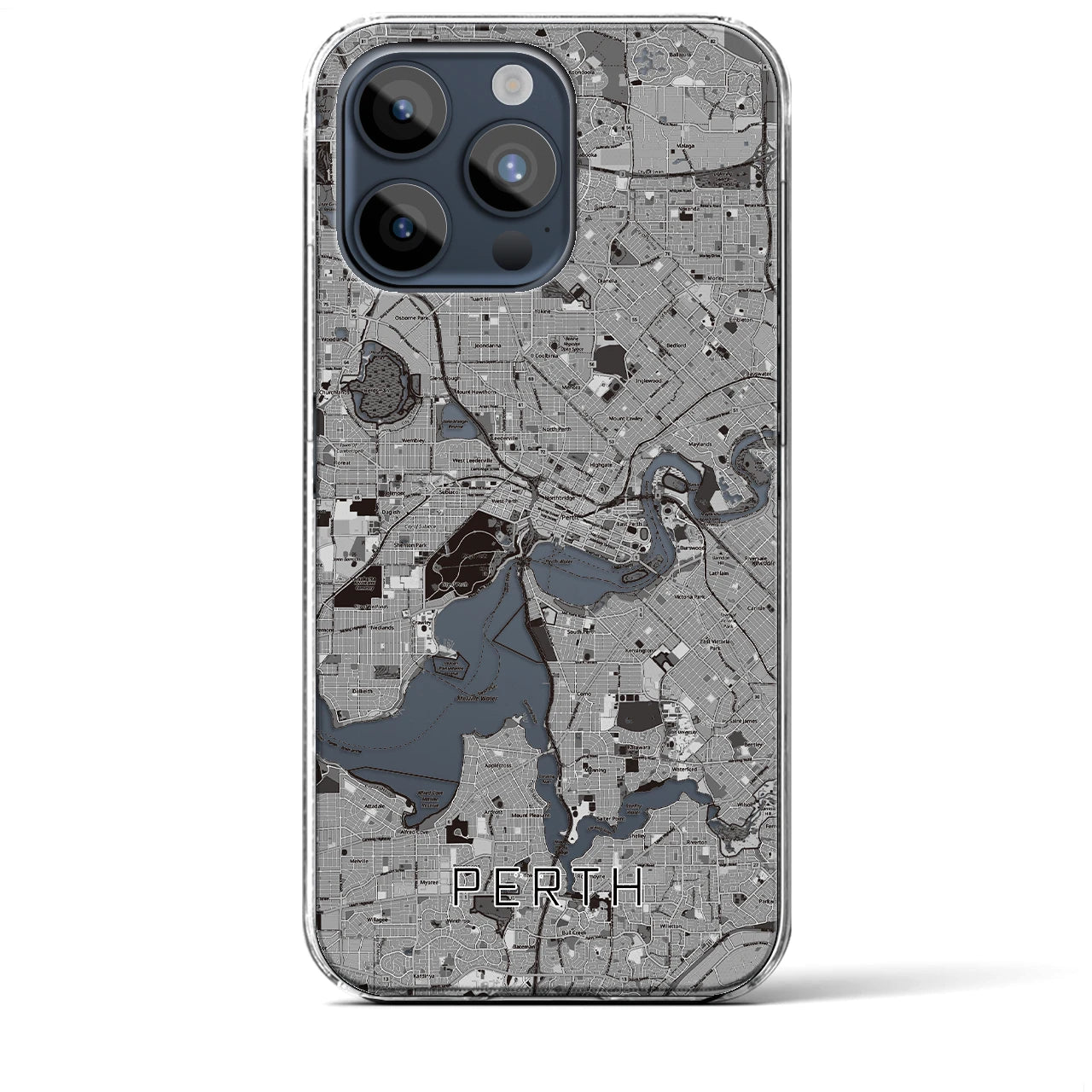 【パース(オーストラリア)】地図柄iPhoneケース(クリアタイプ)