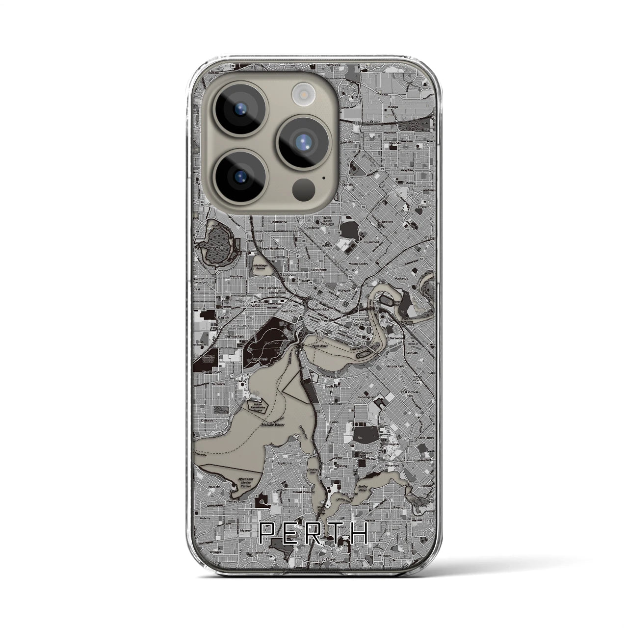 【パース(オーストラリア)】地図柄iPhoneケース(クリアタイプ)