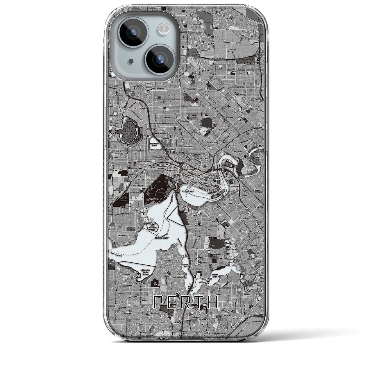 【パース(オーストラリア)】地図柄iPhoneケース(クリアタイプ)