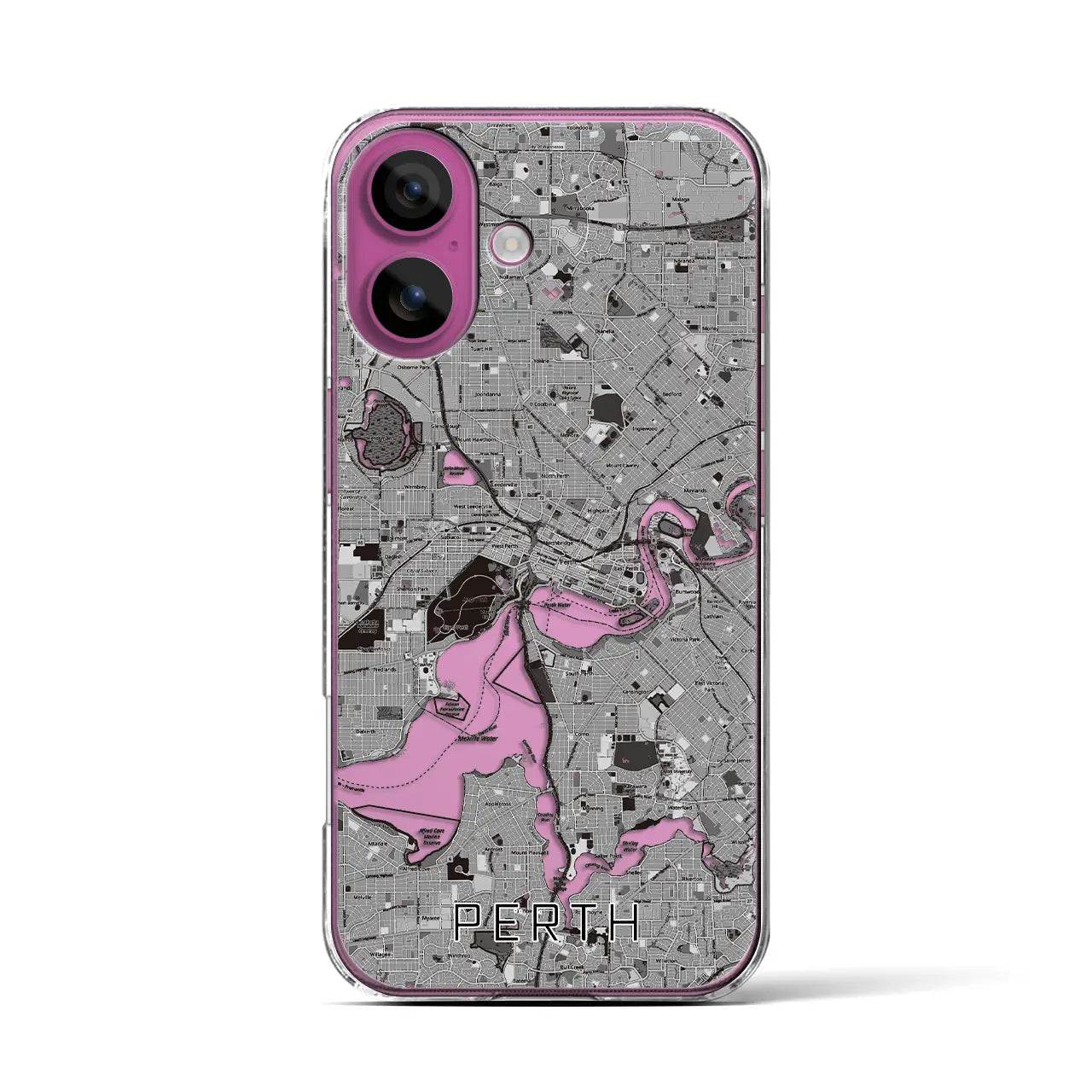 【パース(オーストラリア)】地図柄iPhoneケース(クリアタイプ)