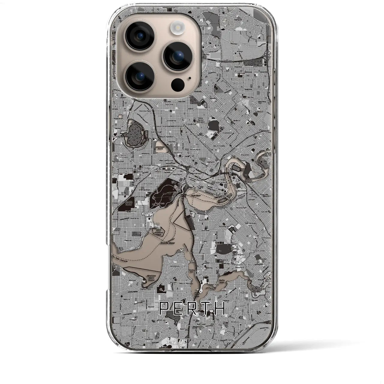 【パース(オーストラリア)】地図柄iPhoneケース(クリアタイプ)