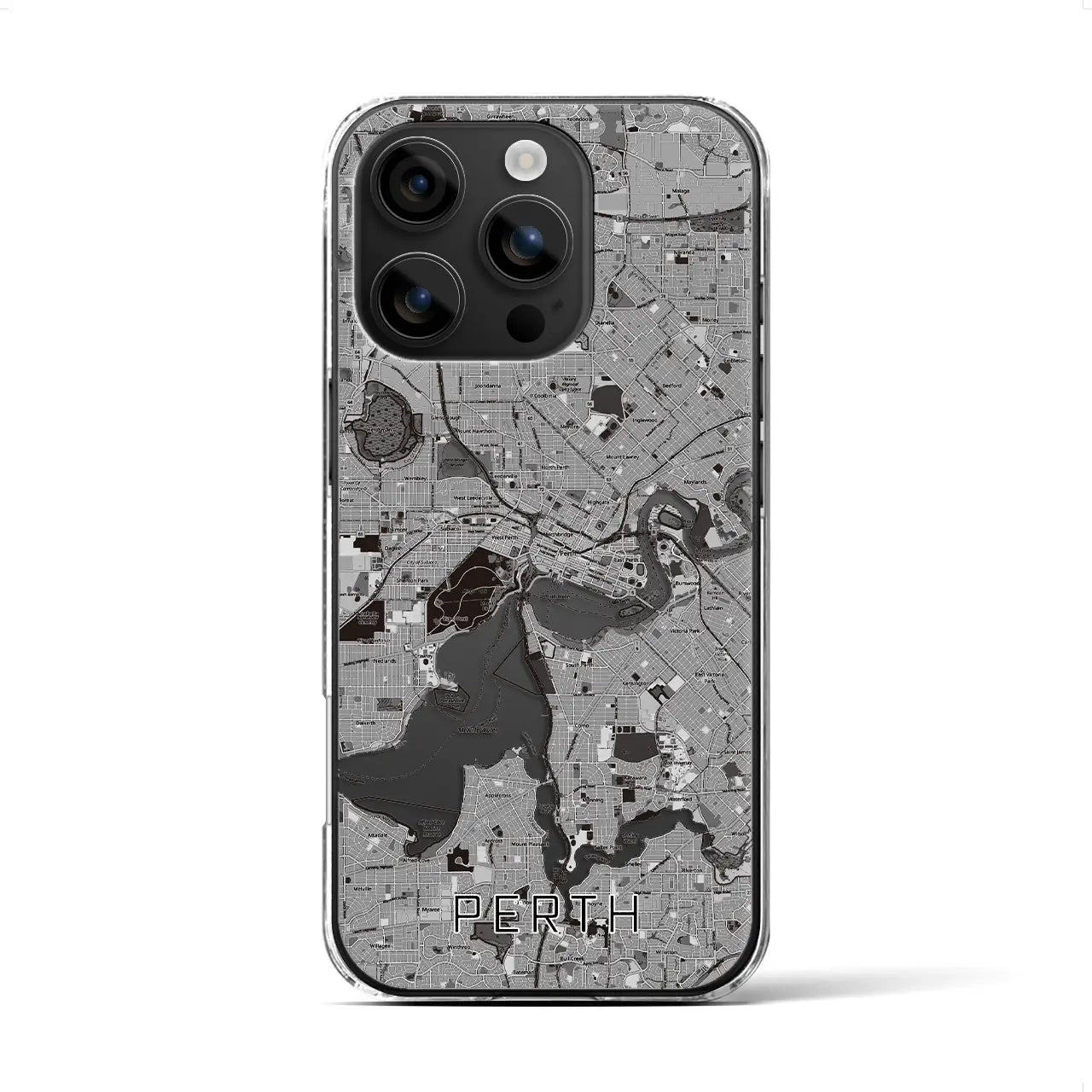 【パース(オーストラリア)】地図柄iPhoneケース(クリアタイプ)