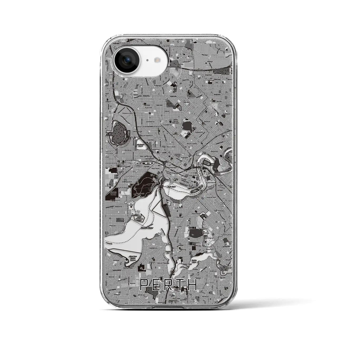 【パース(オーストラリア)】地図柄iPhoneケース(クリアタイプ)