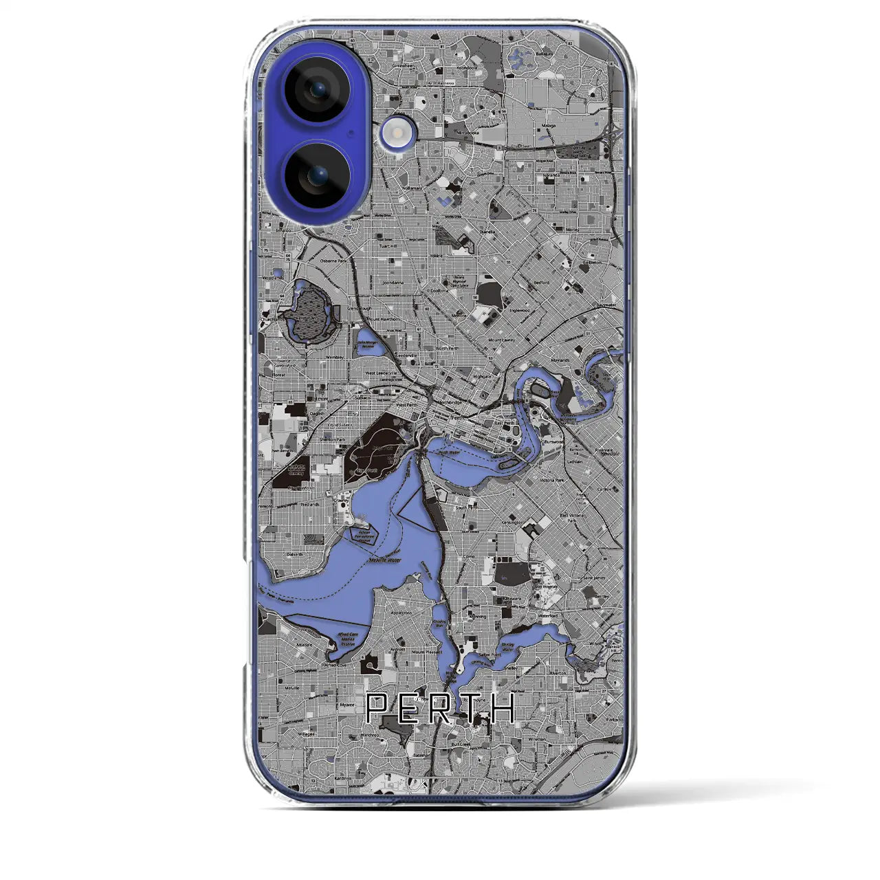 【パース(オーストラリア)】地図柄iPhoneケース(クリアタイプ)