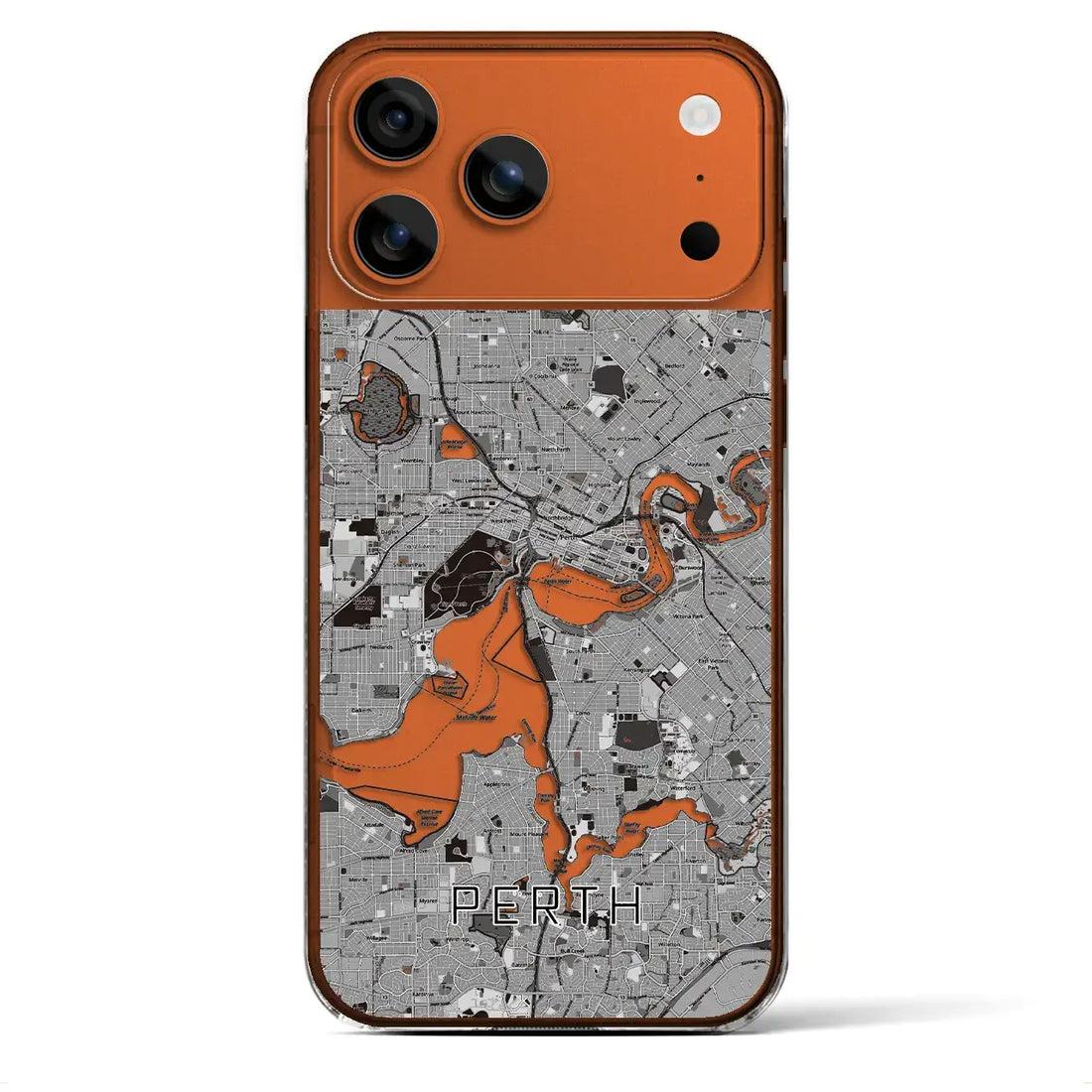 【パース(オーストラリア)】地図柄iPhoneケース(クリアタイプ)