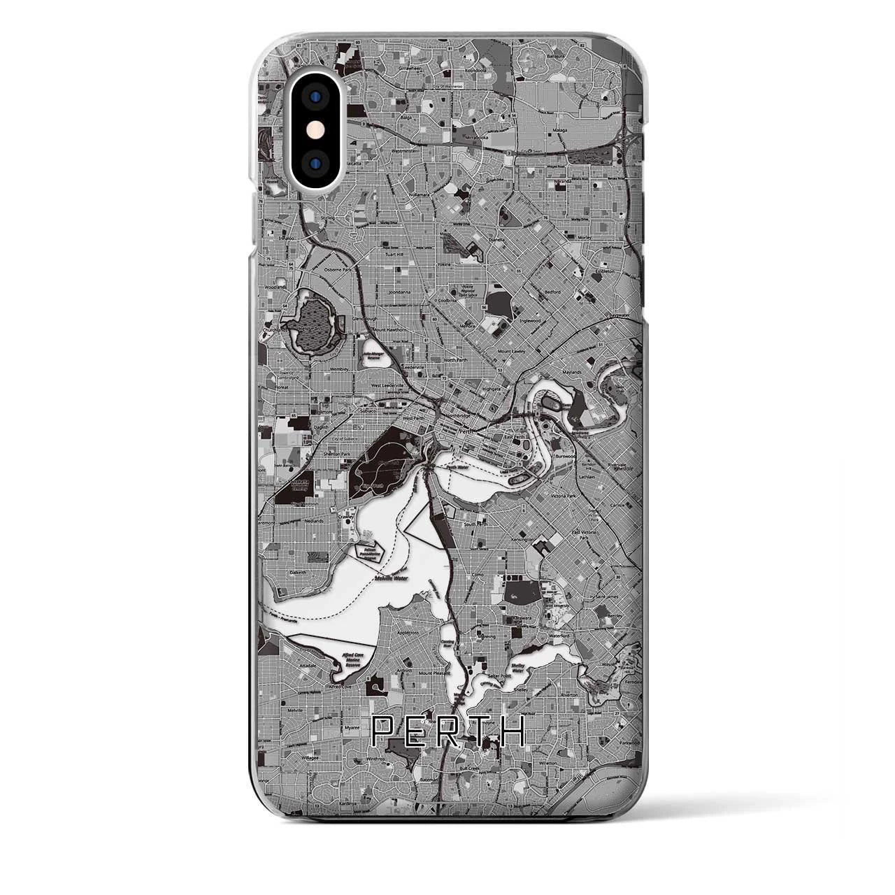 【パース(オーストラリア)】地図柄iPhoneケース(クリアタイプ)