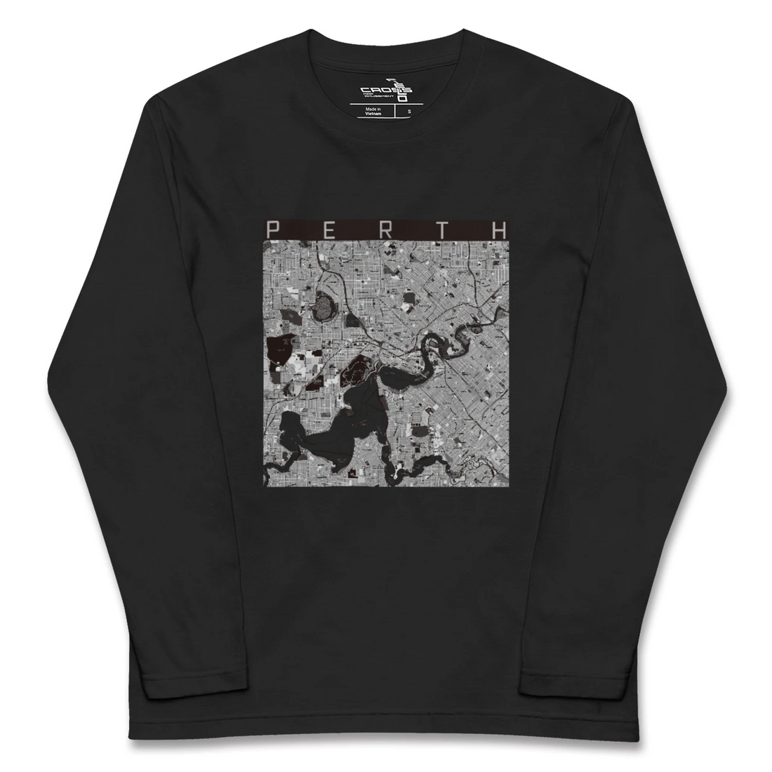 【パース(オーストラリア)】地図柄ロングスリーブTシャツ