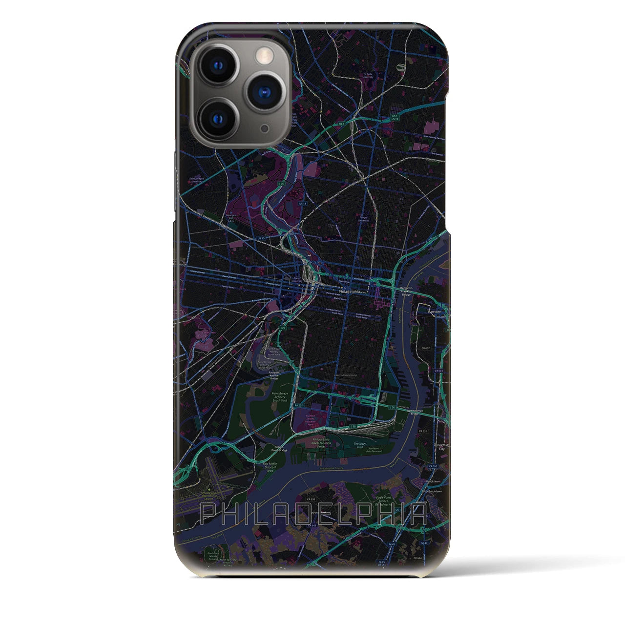 【フィラデルフィア(アメリカ)】地図柄iPhoneケース(バックカバータイプ)