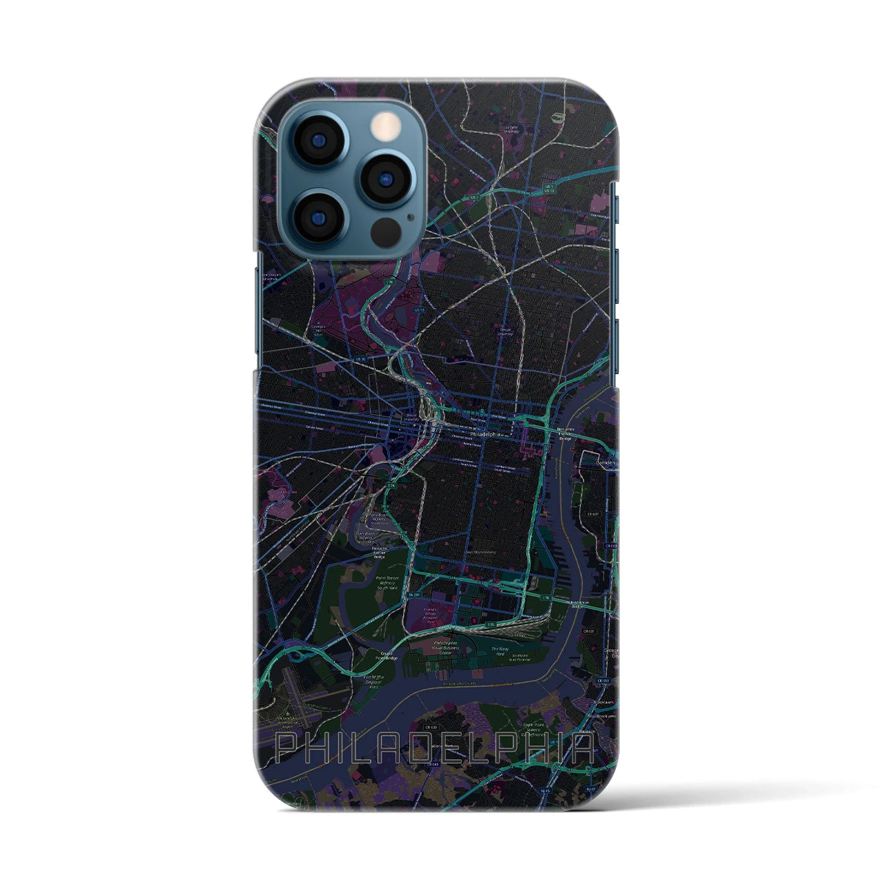 【フィラデルフィア(アメリカ)】地図柄iPhoneケース(バックカバータイプ)