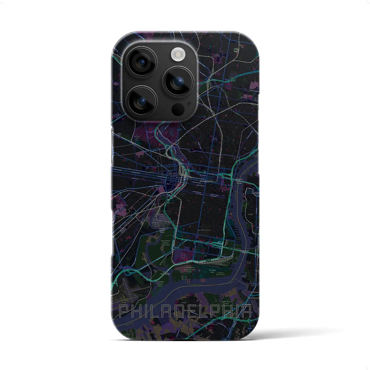 【フィラデルフィア(アメリカ)】地図柄iPhoneケース(バックカバータイプ)