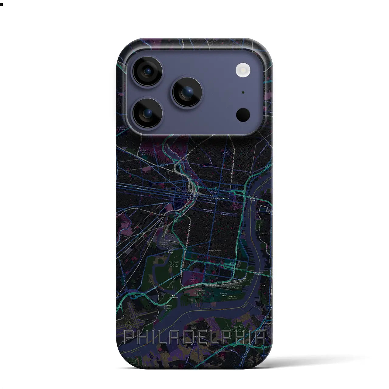 【フィラデルフィア(アメリカ)】地図柄iPhoneケース(バックカバータイプ)