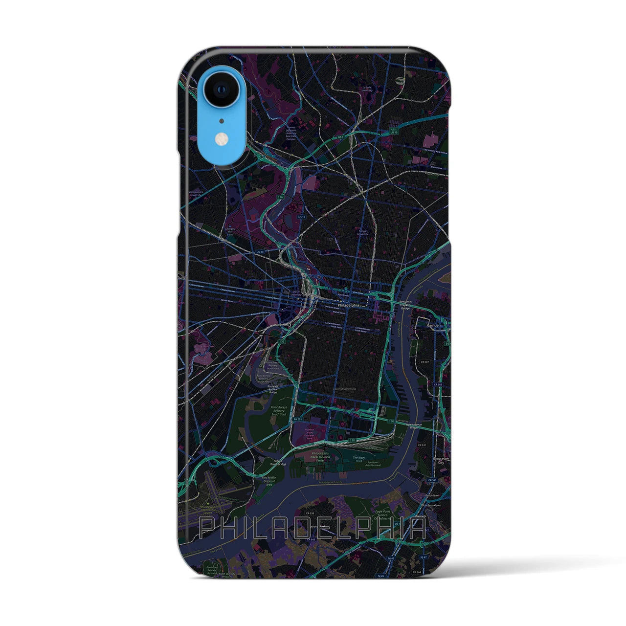 【フィラデルフィア(アメリカ)】地図柄iPhoneケース(バックカバータイプ)