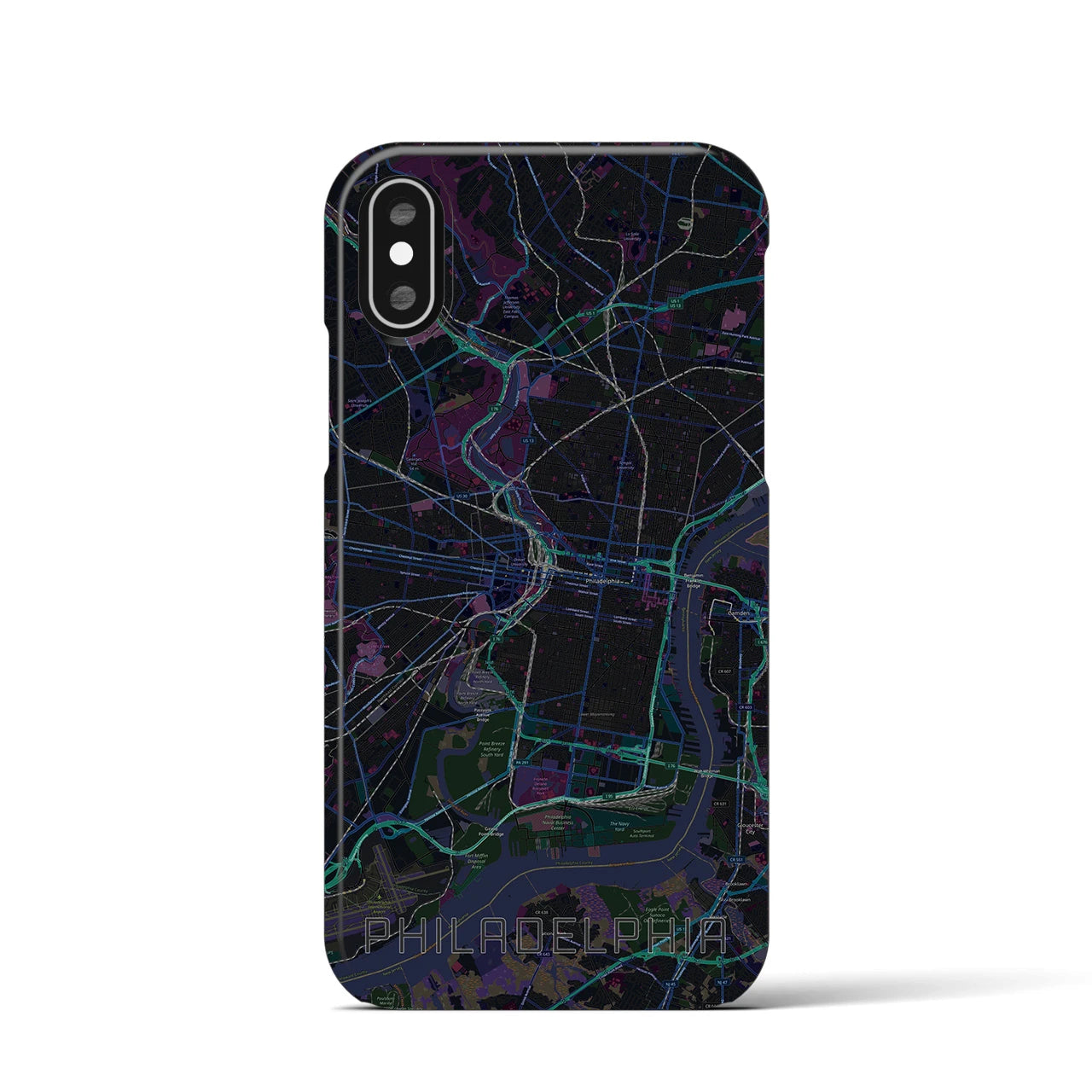 【フィラデルフィア(アメリカ)】地図柄iPhoneケース(バックカバータイプ)
