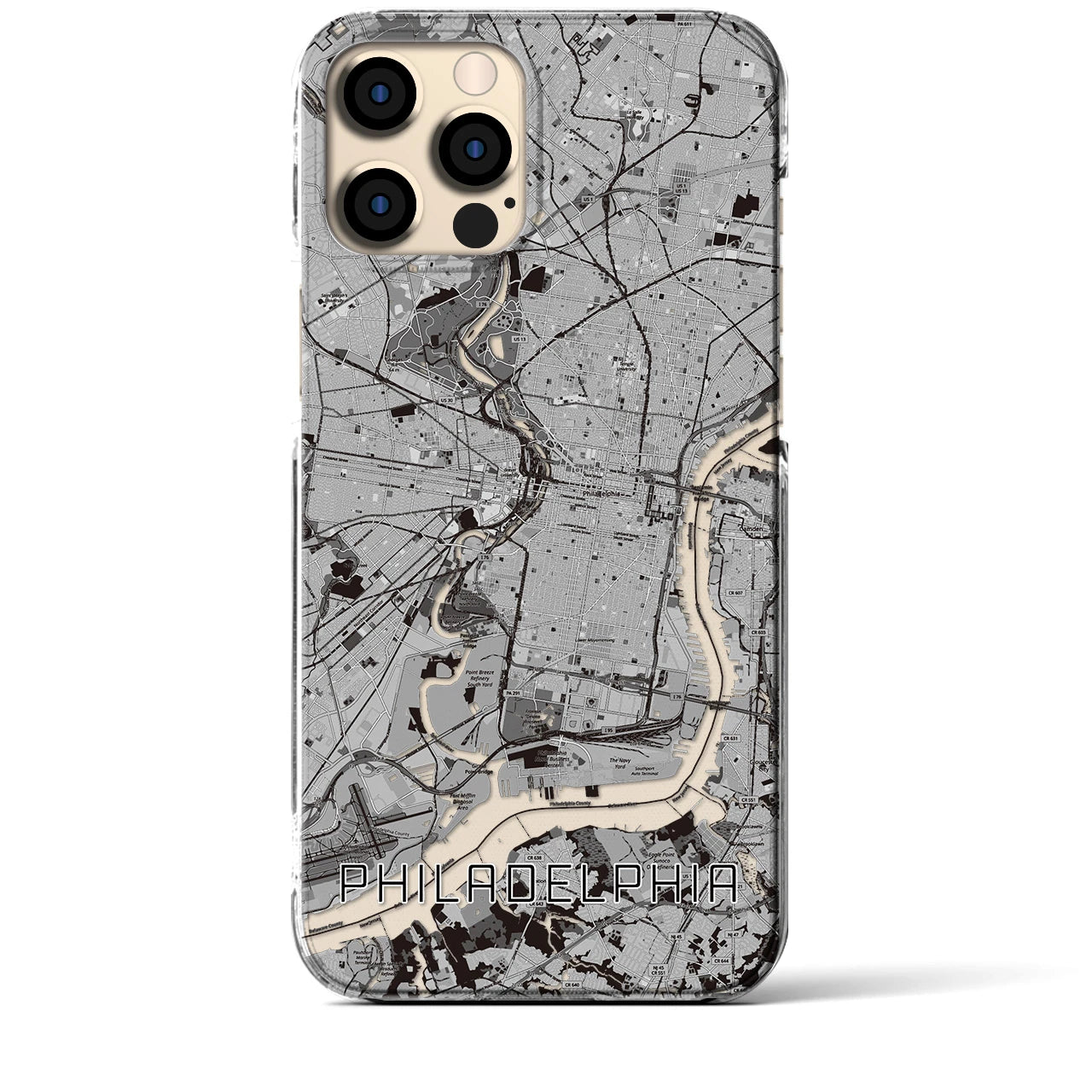 【フィラデルフィア(アメリカ)】地図柄iPhoneケース(クリアタイプ)