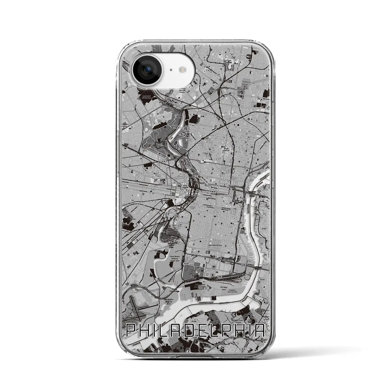 【フィラデルフィア(アメリカ)】地図柄iPhoneケース(クリアタイプ)