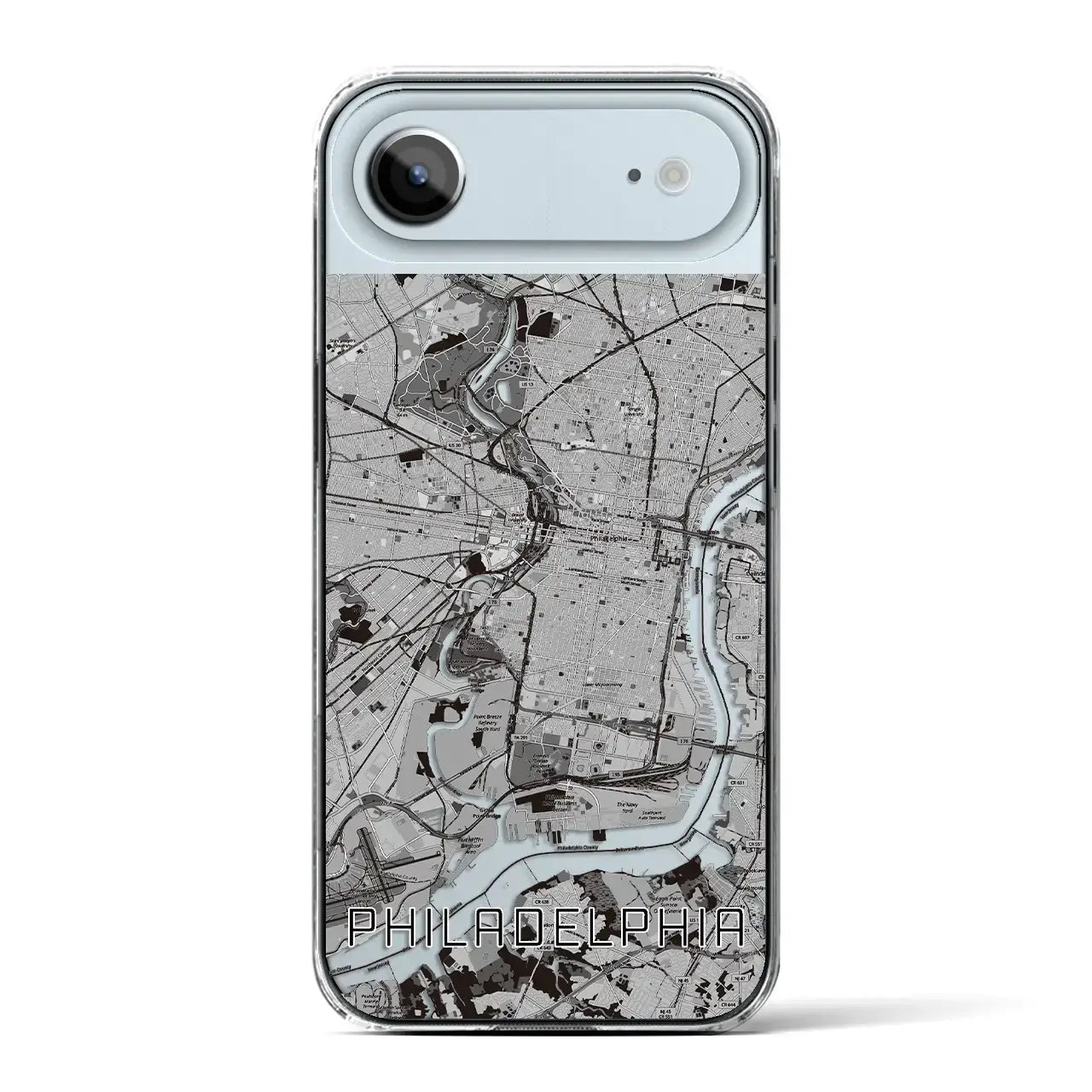 【フィラデルフィア(アメリカ)】地図柄iPhoneケース(クリアタイプ)