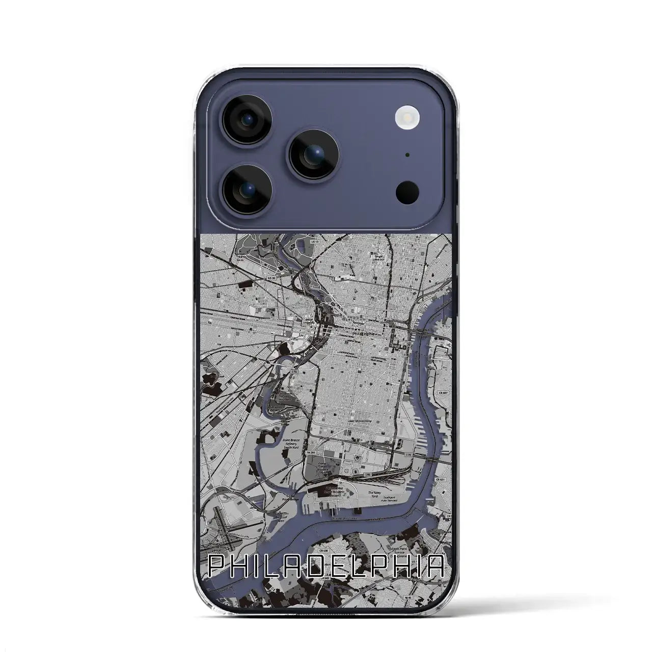 【フィラデルフィア(アメリカ)】地図柄iPhoneケース(クリアタイプ)